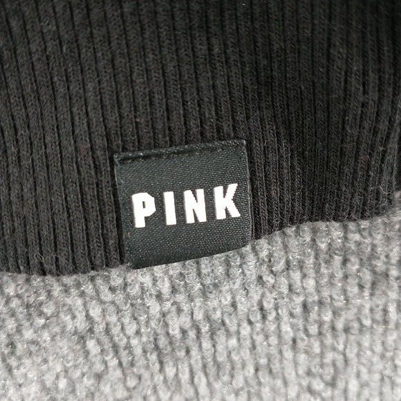 Victoria's Secret PINK Women's 1/2 Zip Fleece Pullover Black Large - Picture 5 of 13